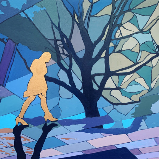 11.5 x 17 inch - SOUTHBANK LONDON - Original Mixed Media Painting