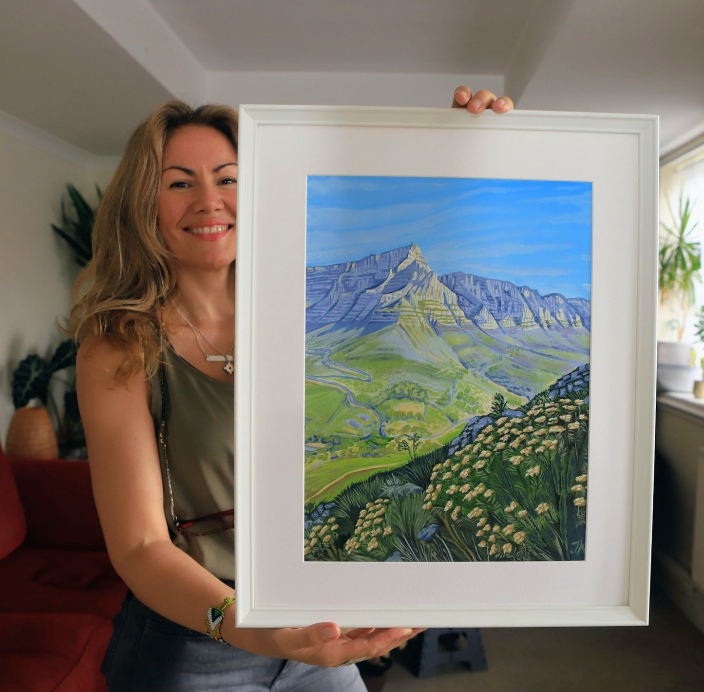 12x16 inch - Table Mountain Cape Town - Original Oil Painting