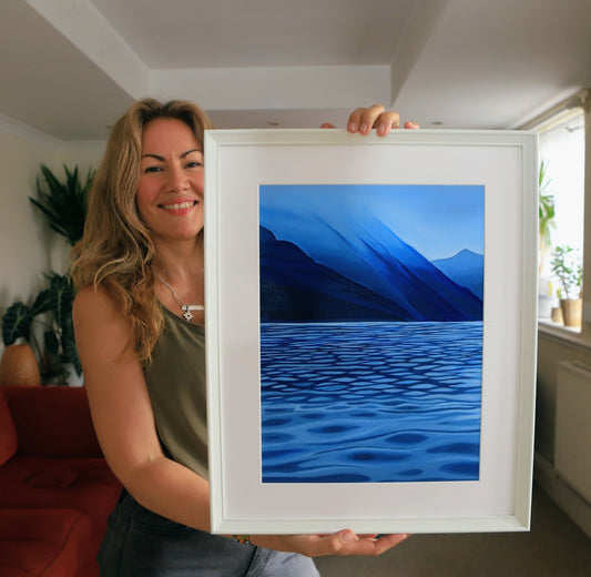 12x16 inch - Lake Garda Blues - Original Oil Painting