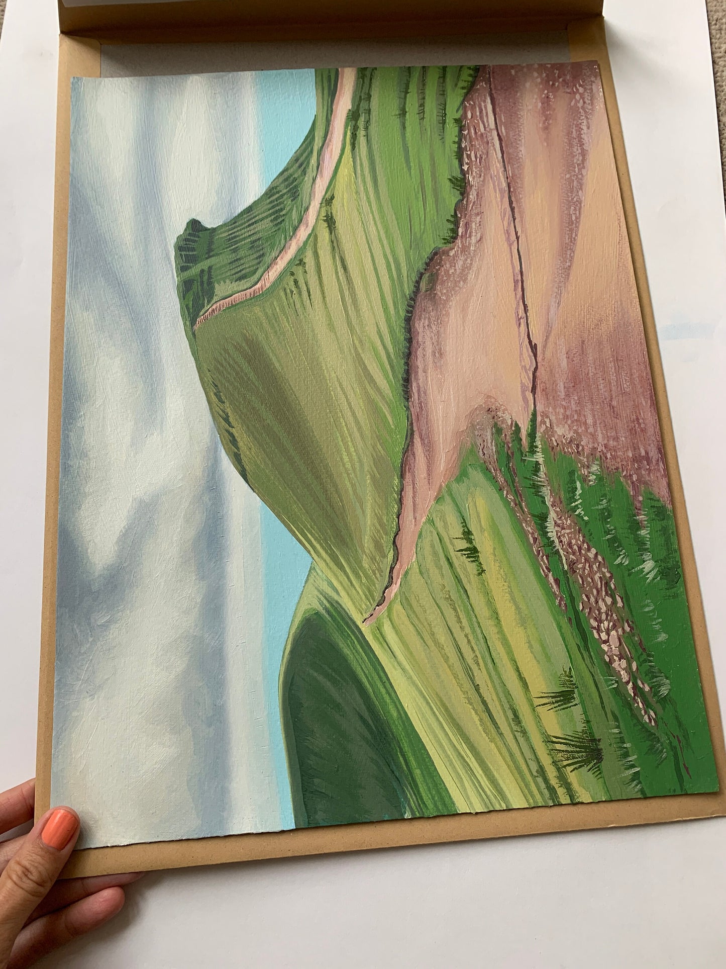 A3 size - BRECON BEACONS Corn Du Wales - Original Oil Painting