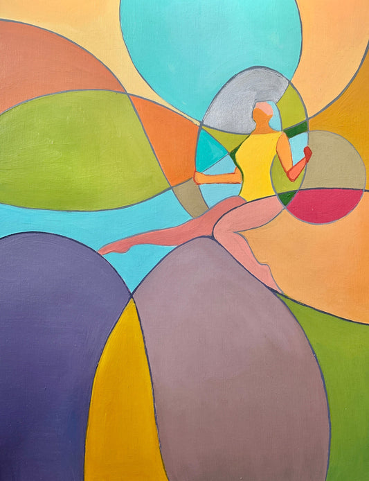 12x16 inch - AERIAL ACROBAT ABSTRACT Tryptich - set of 3 oil paintings