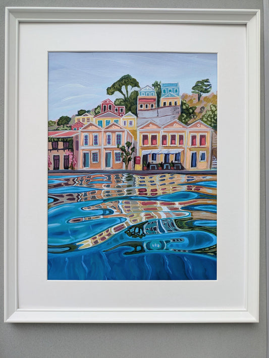 12x16 inch - SYMI ISLAND - Original oil painting