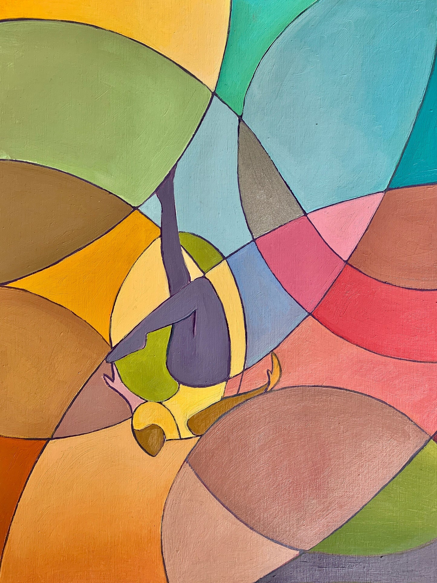 12x16 inch - AERIAL ACROBAT ABSTRACT Tryptich - set of 3 oil paintings