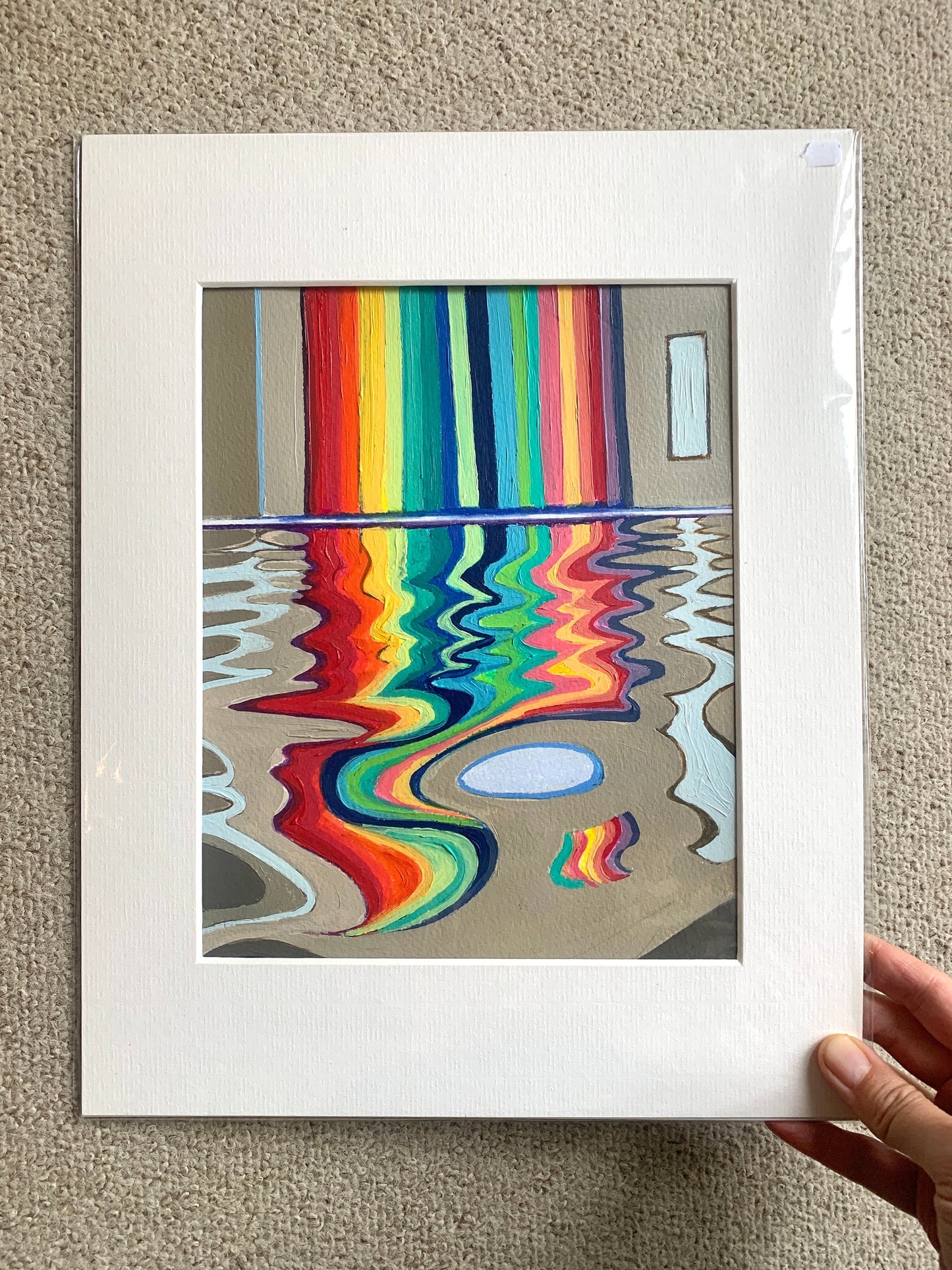 A4 size - The Louvre, Abu Dhabi - Original Oil Painting