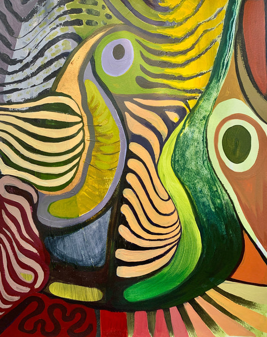 20x16 inch - Original Abstract Acrylic Painting - Jungle Forest Spirit