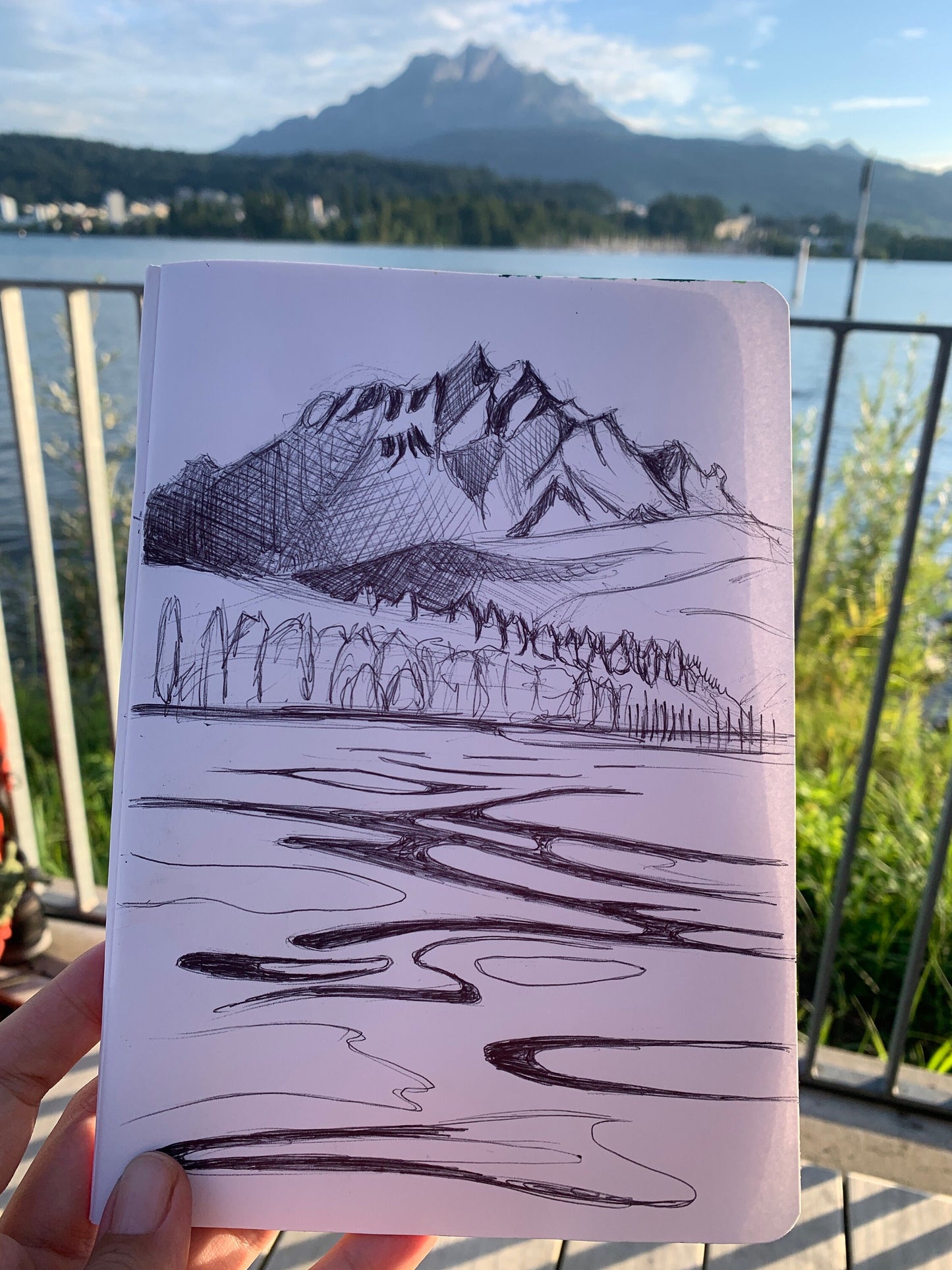 12x16 inch - PILATUS LUCERNE SWITZERLAND - original oil painting