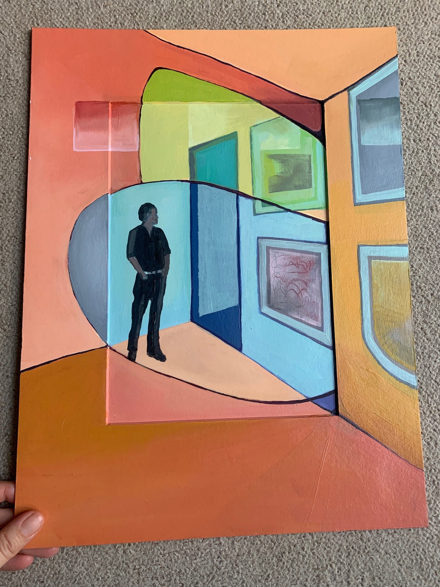 A3 size - Original Painting - ART LOVER ABSTRACT in Gallery