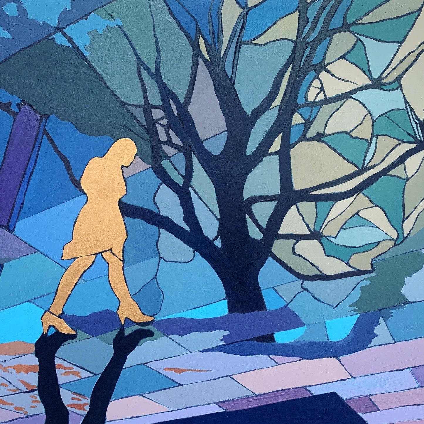 11.5 x 17 inch - SOUTHBANK LONDON - Original Mixed Media Painting