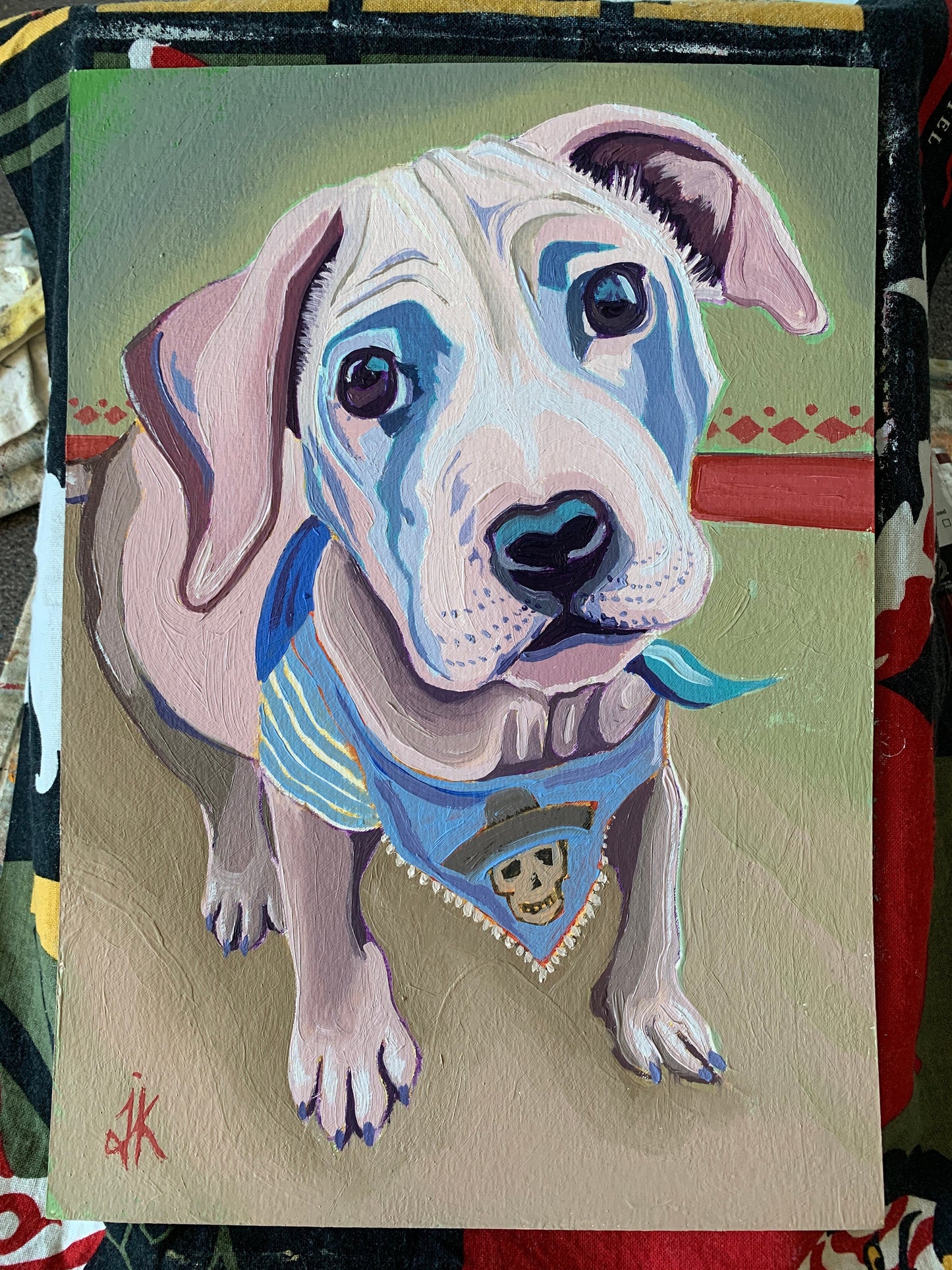 A4 size - Mexican puppy dog - Original oil painting