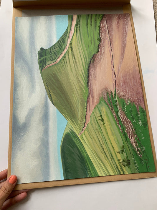 A3 size - BRECON BEACONS Corn Du Wales - Original Oil Painting