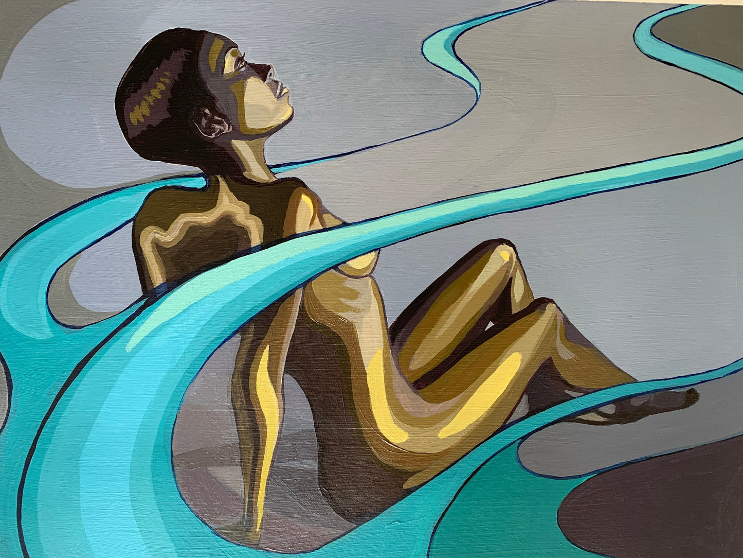 A3 size - Original acrylic and oil paintings - Bond girl 02