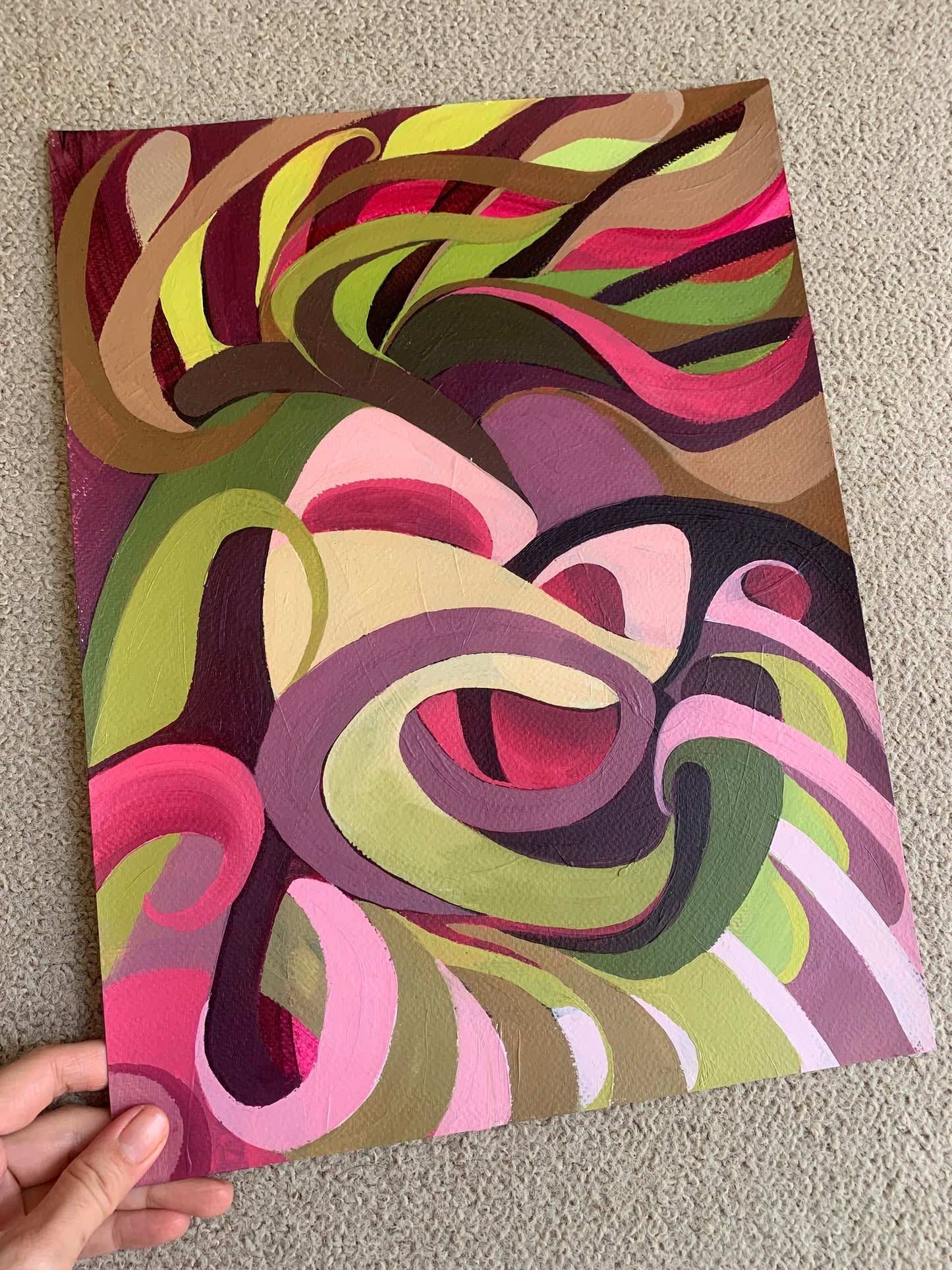 A3 size - Original oil over acrylic painting - abstract dragons eye