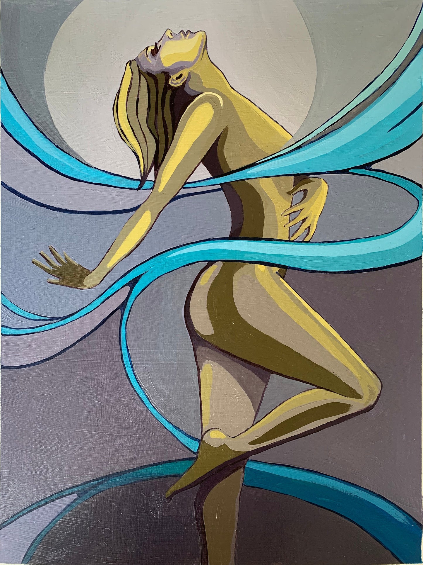 A3 size - Original acrylic and oil paintings - Bond girl 01
