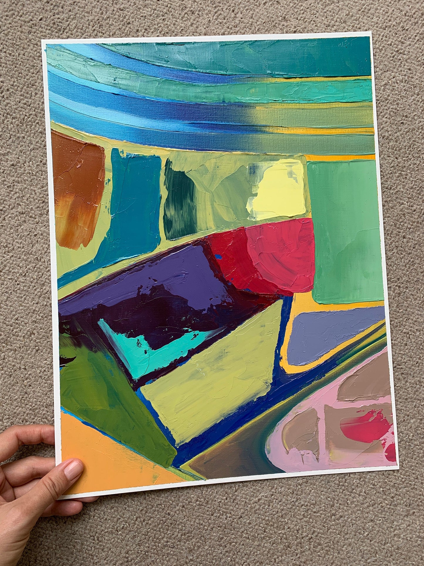 A3 size - Original Oil Painting - Palette Knife Abstract