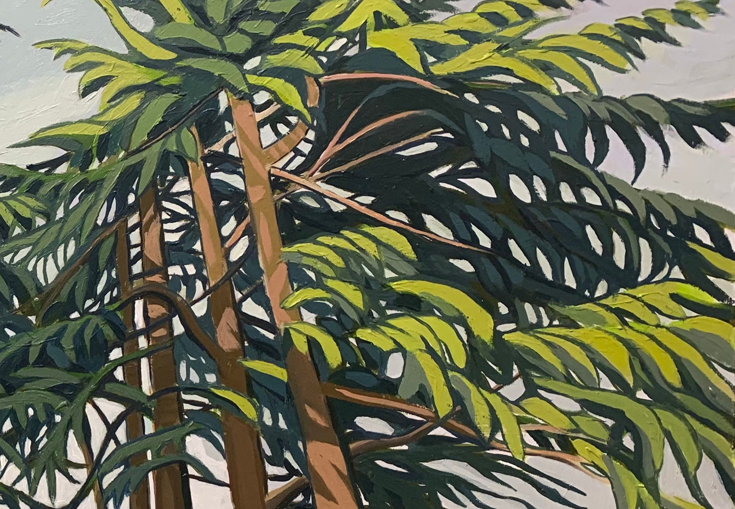 33x22 inch - CRYSTAL PALACE Park Cedar Trees - Original Oil Painting