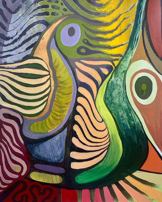 20x16 inch - Original Abstract Acrylic Painting - Jungle Forest Spirit