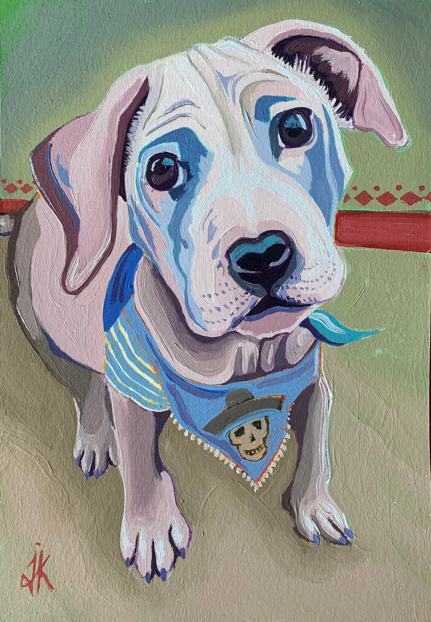 A4 size - Mexican puppy dog - Original oil painting