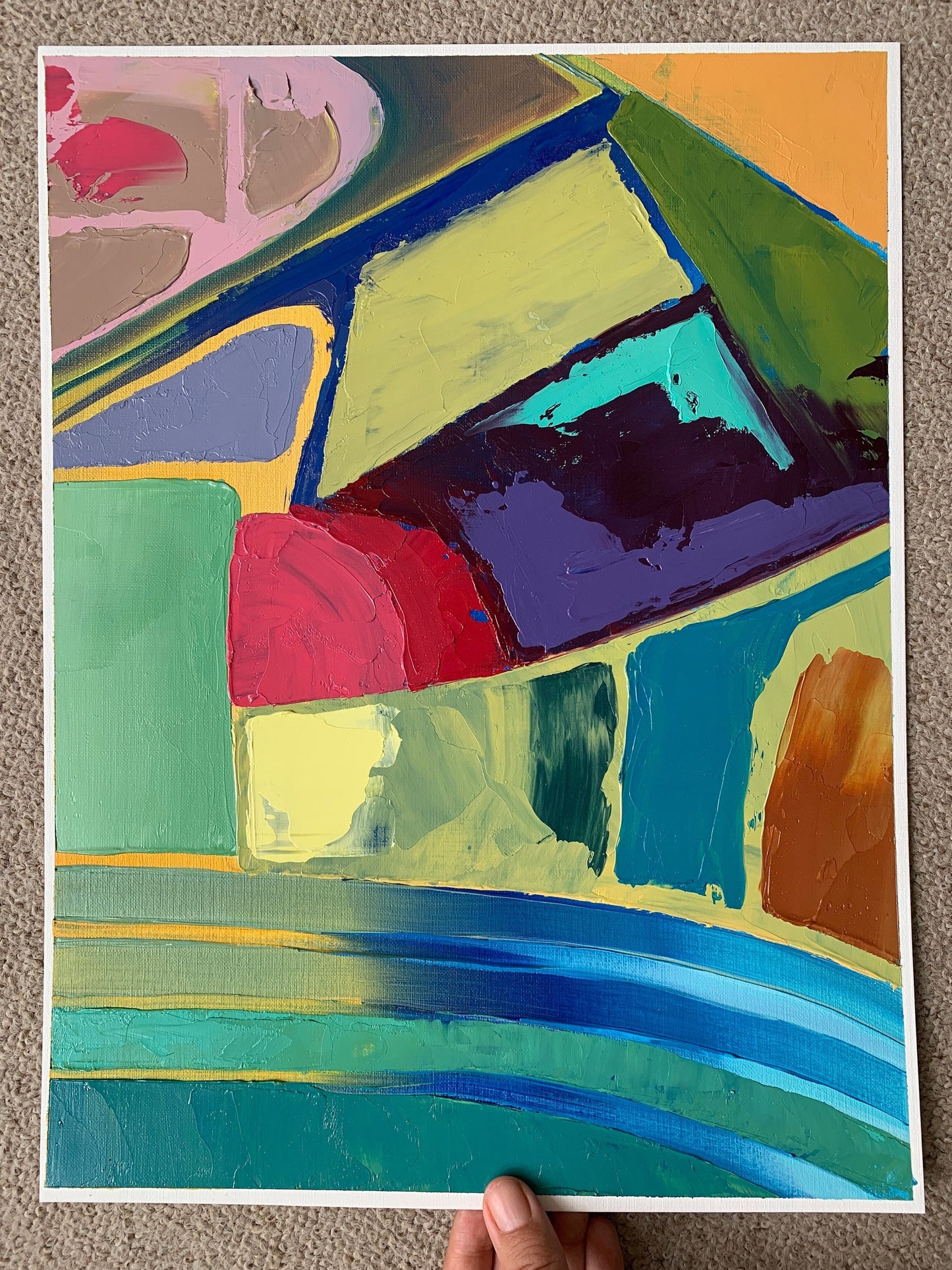 A3 size - Original Oil Painting - Palette Knife Abstract