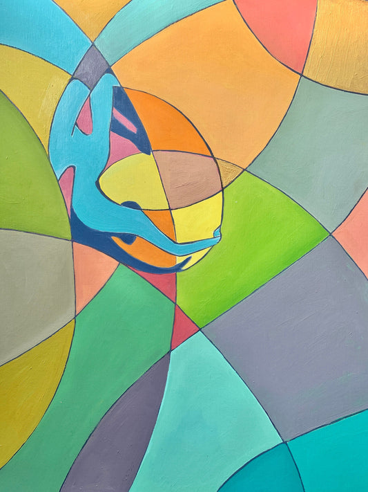 12x16 inch - AERIAL ACROBAT ABSTRACT Tryptich - set of 3 oil paintings