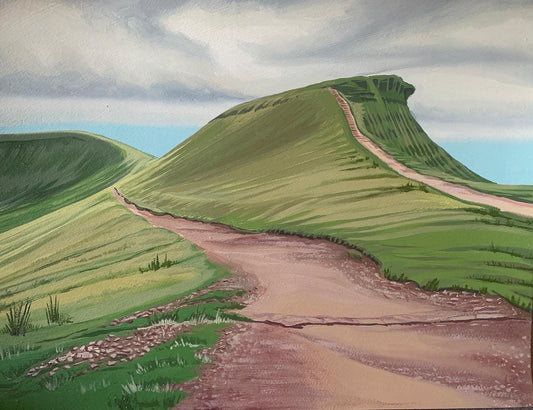 A3 size - BRECON BEACONS Corn Du Wales - Original Oil Painting