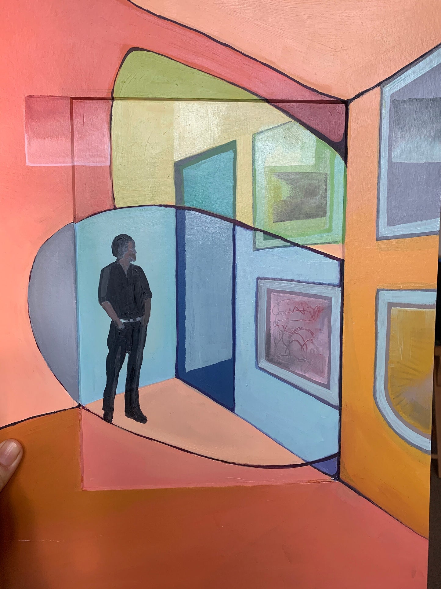 A3 size - Original Painting - ART LOVER ABSTRACT in Gallery