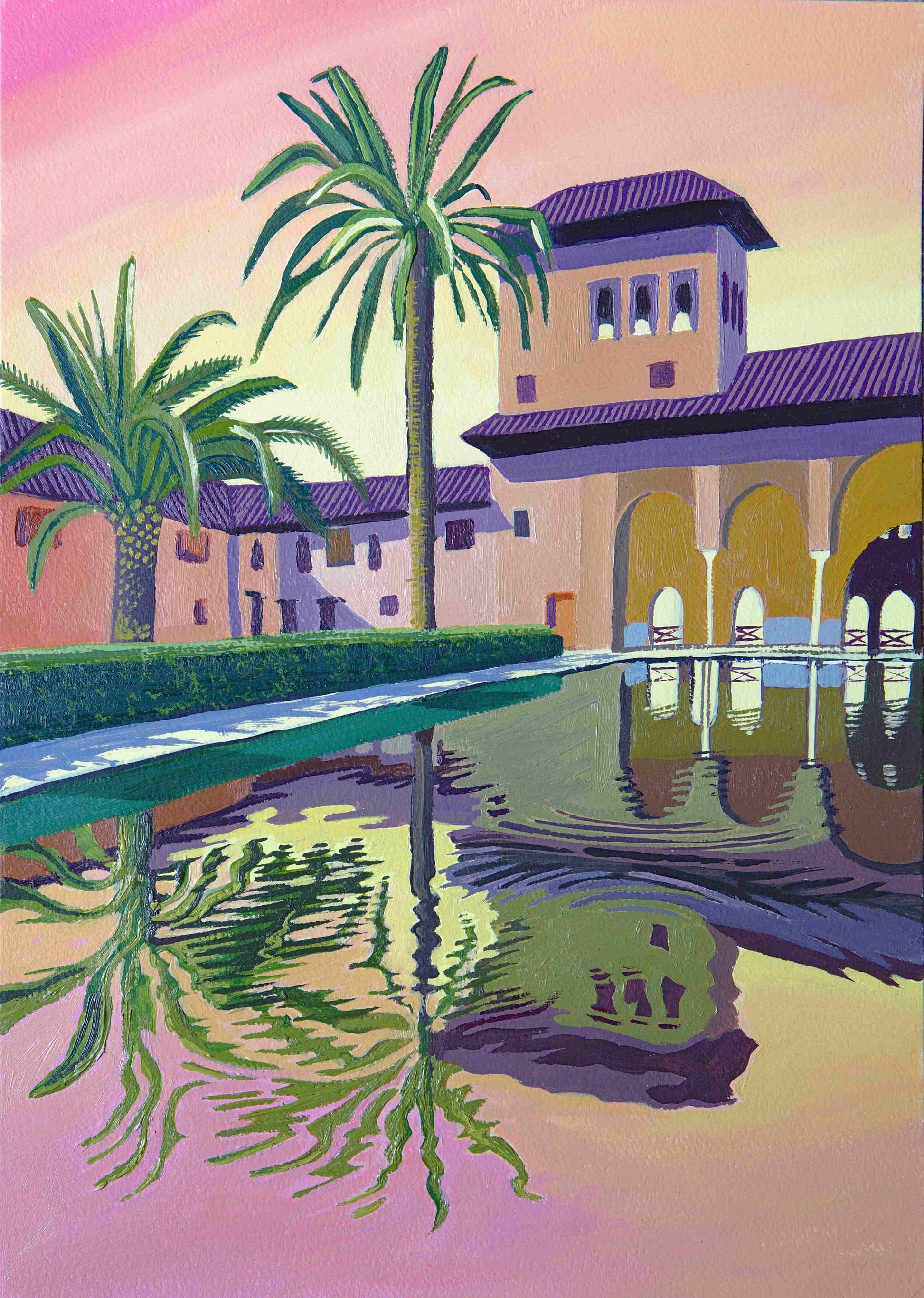 Sunset Alhambra Painting