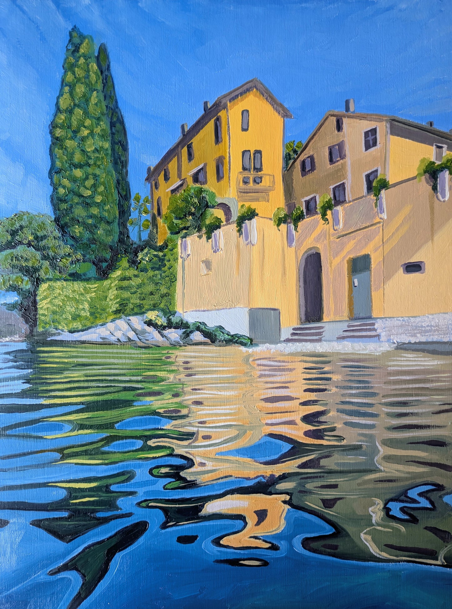 12x16 - Varenna Lake Como - original oil painting
