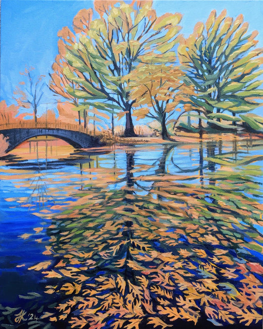 Autumn in Fenway Park Boston Painting