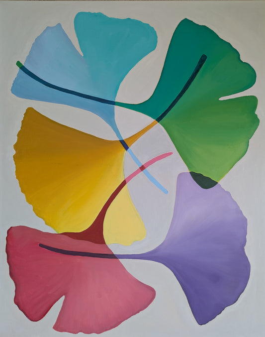 24x30 inch - GINGKO LEAVES - Oil on Canvas