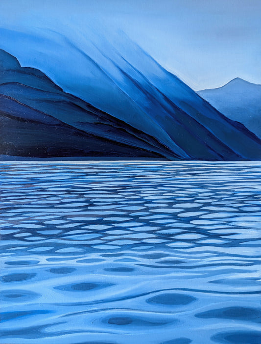 12x16 inch - Lake Garda Blues - Original Oil Painting