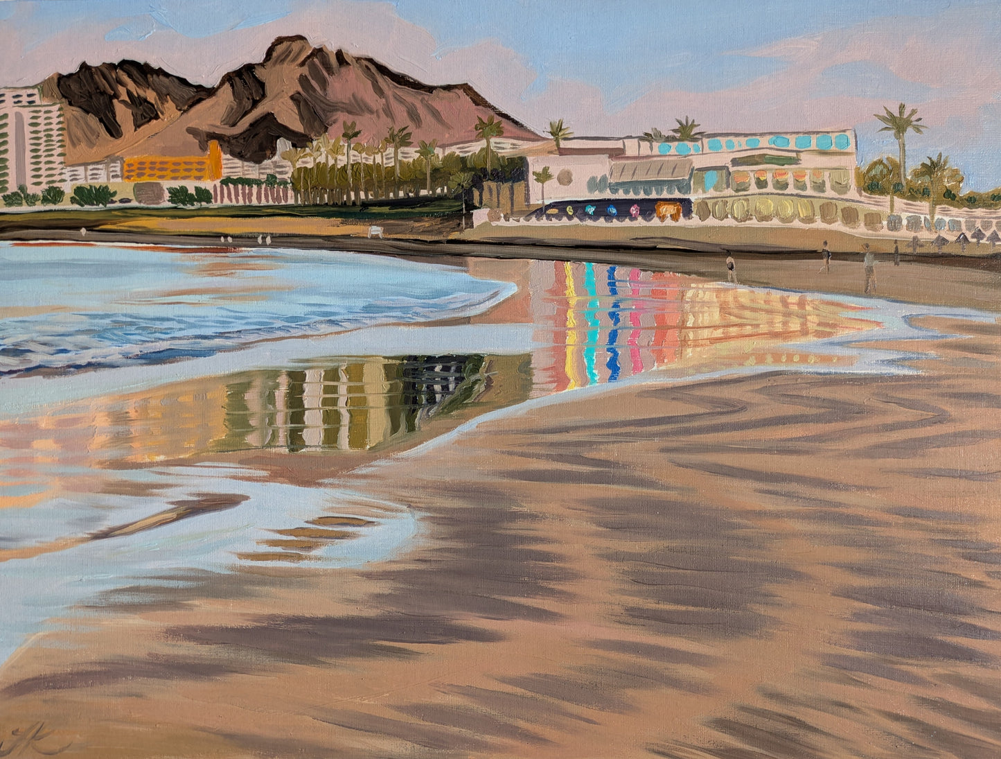 12x16 inch - Tenerife Reflection - Original Oil Painting