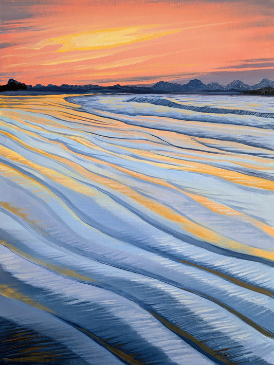 12x16 inch - Tenerife Sunset - Original Oil Painting