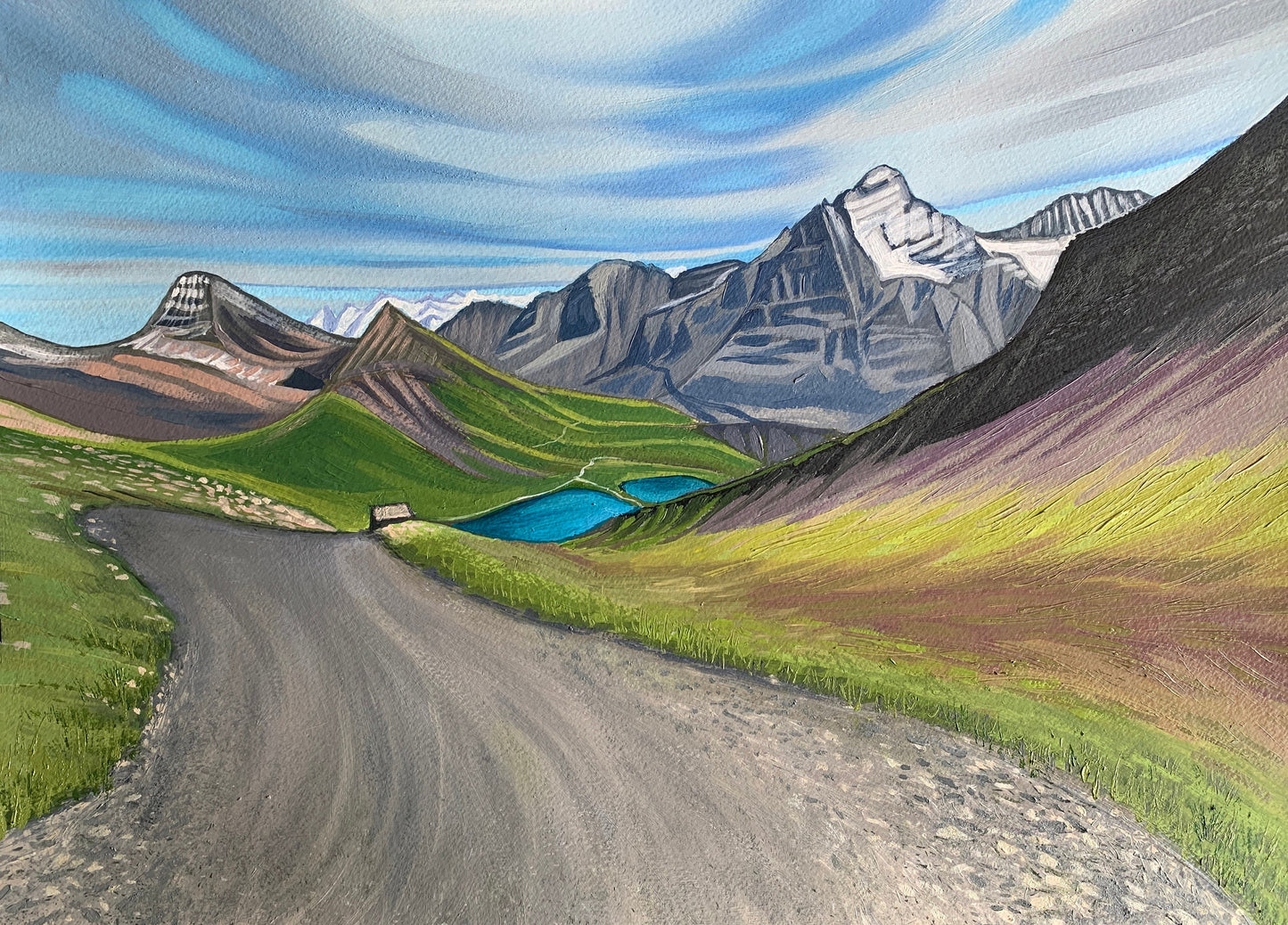 path towards mountains in switzerland