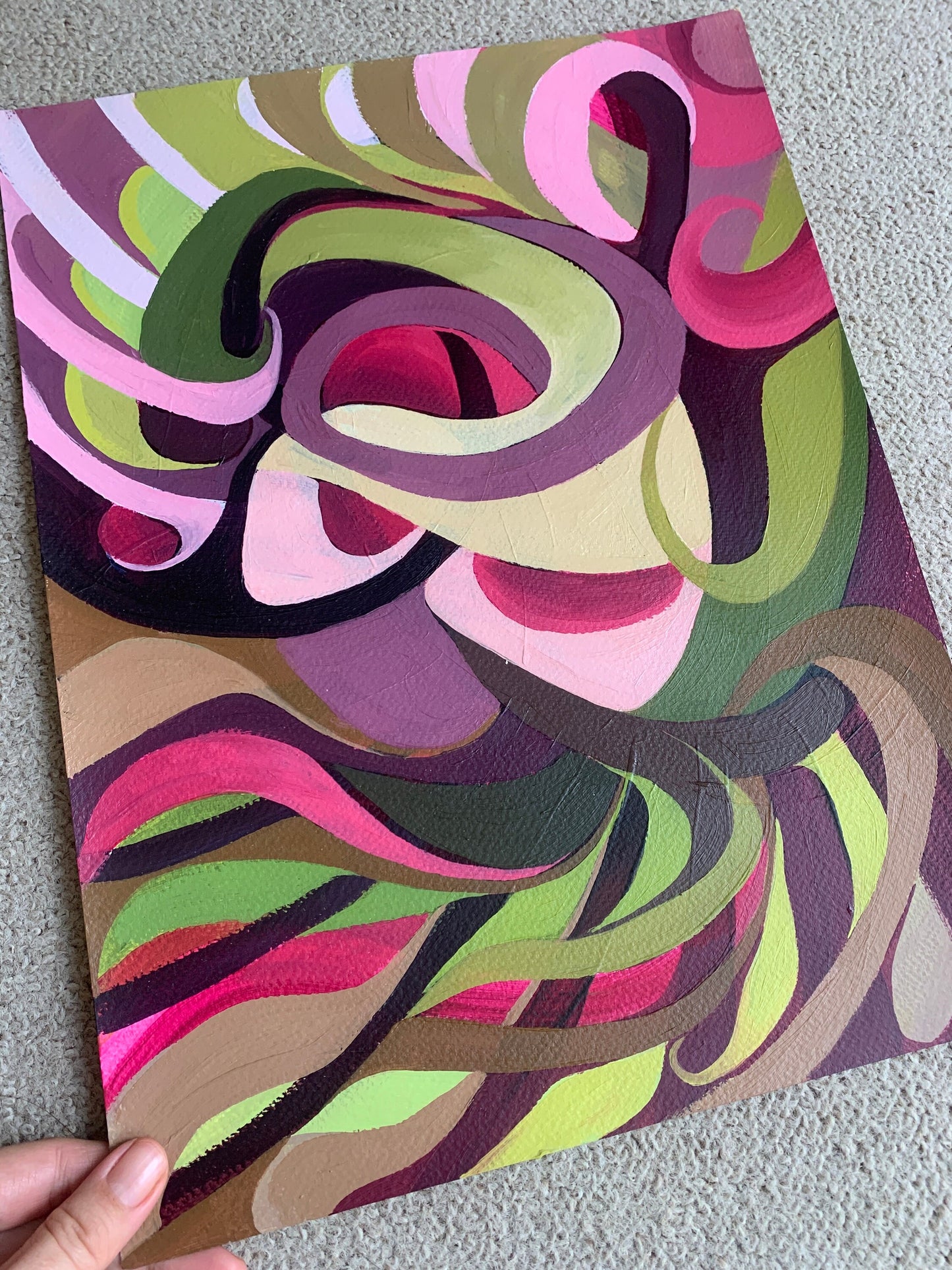 A3 size - Original oil over acrylic painting - abstract dragons eye