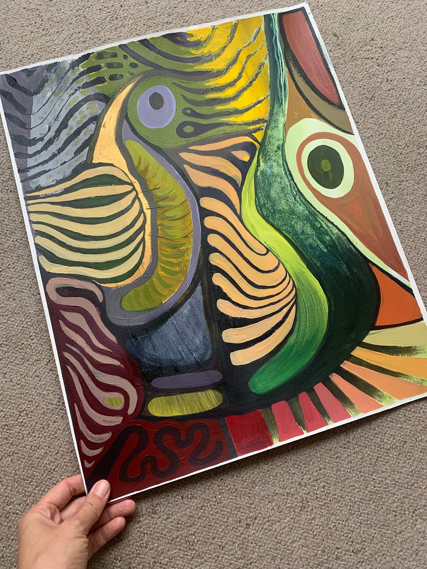 20x16 inch - Original Abstract Acrylic Painting - Jungle Forest Spirit