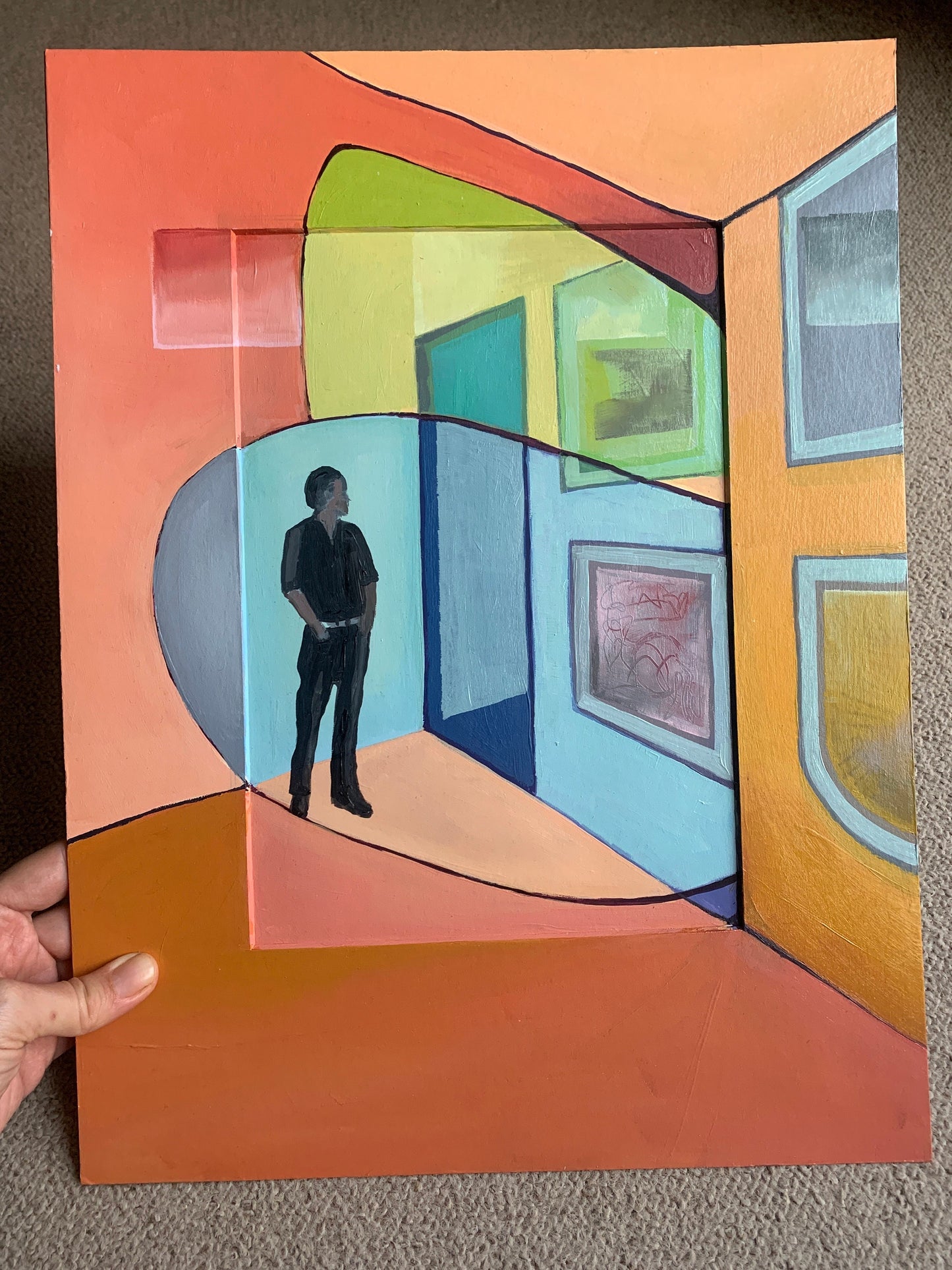 A3 size - Original Painting - ART LOVER ABSTRACT in Gallery