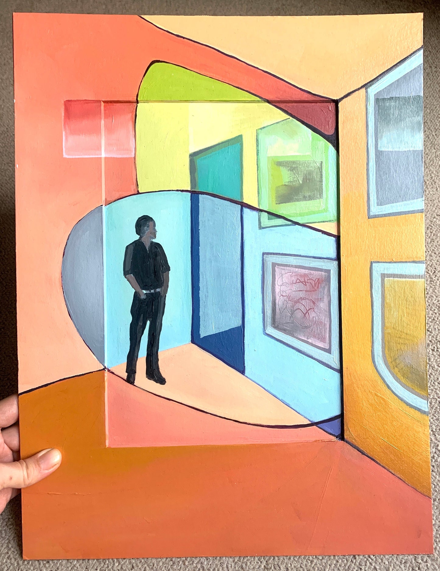 A3 size - Original Painting - ART LOVER ABSTRACT in Gallery