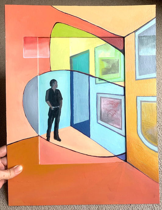 A3 size - Original Painting - ART LOVER ABSTRACT in Gallery