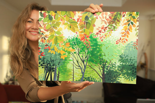 A3 size - HORNIMAN GARDENS Copper Beech Tree - Original acrylic painting