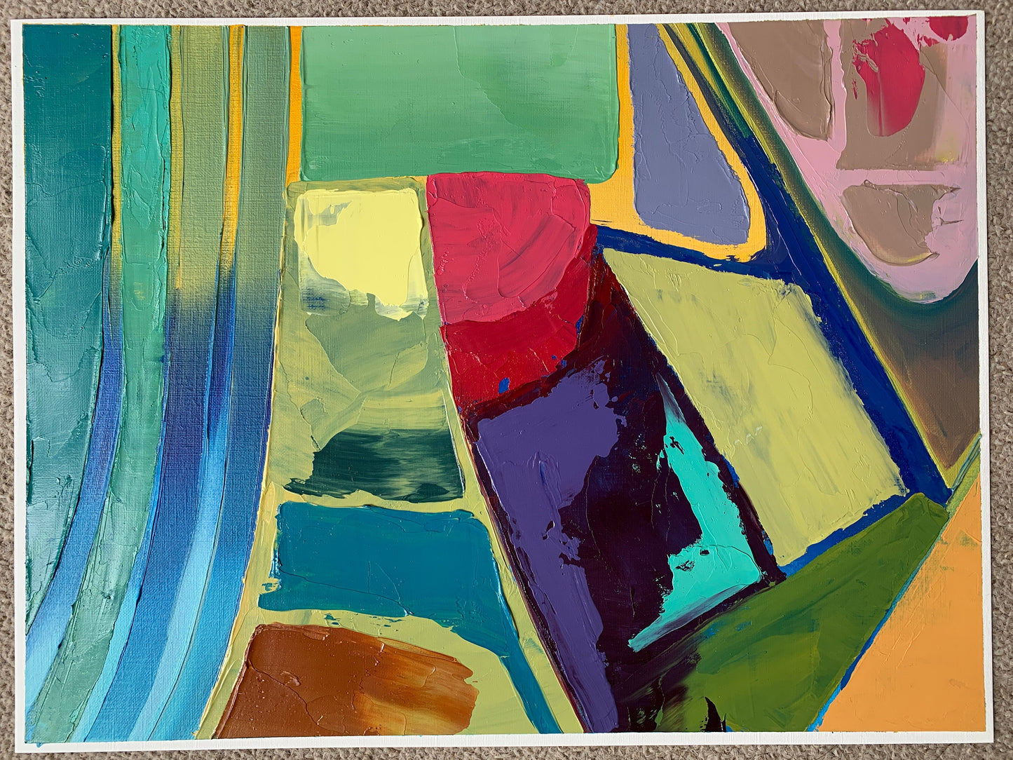 A3 size - Original Oil Painting - Palette Knife Abstract