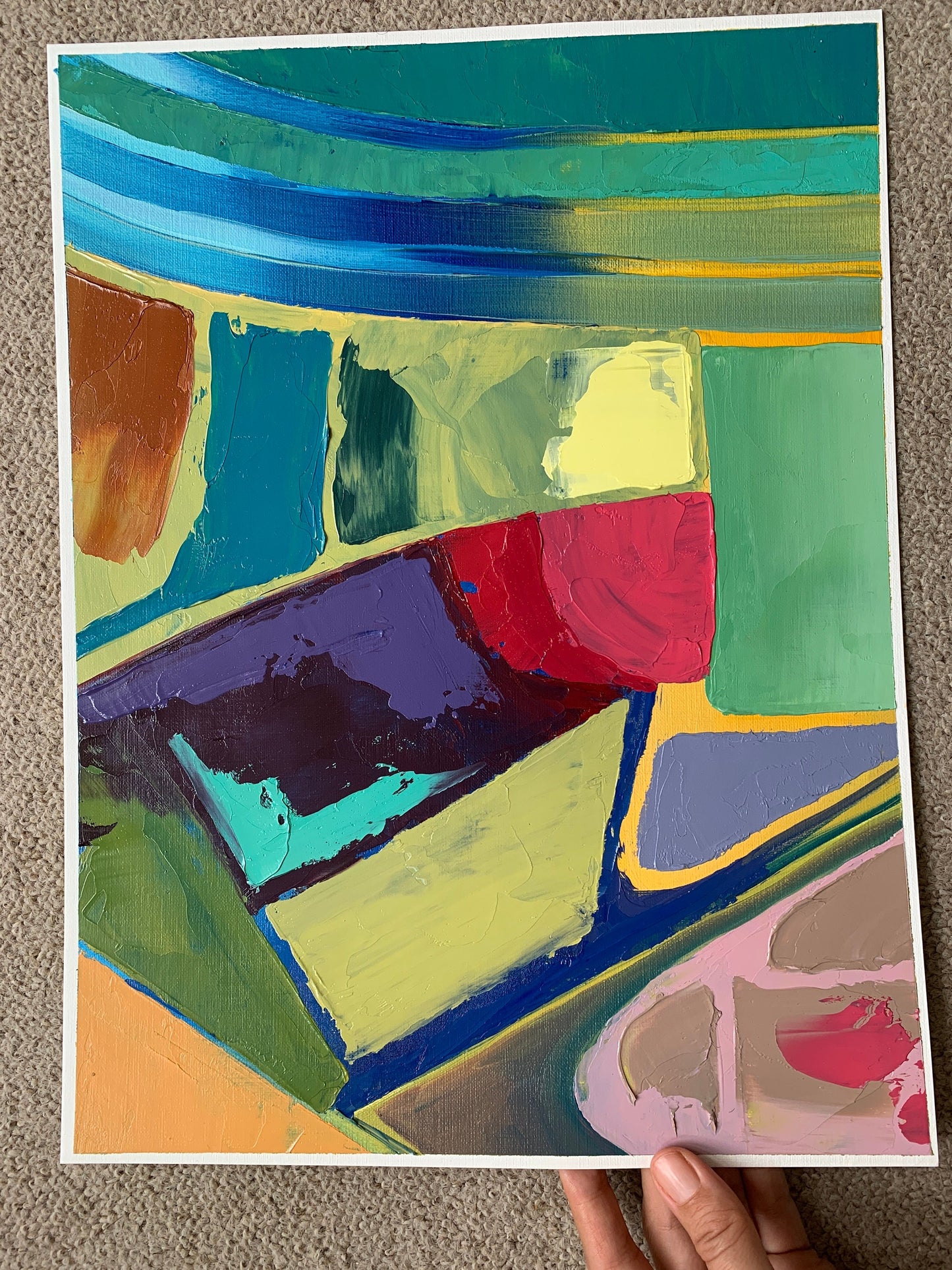 A3 size - Original Oil Painting - Palette Knife Abstract