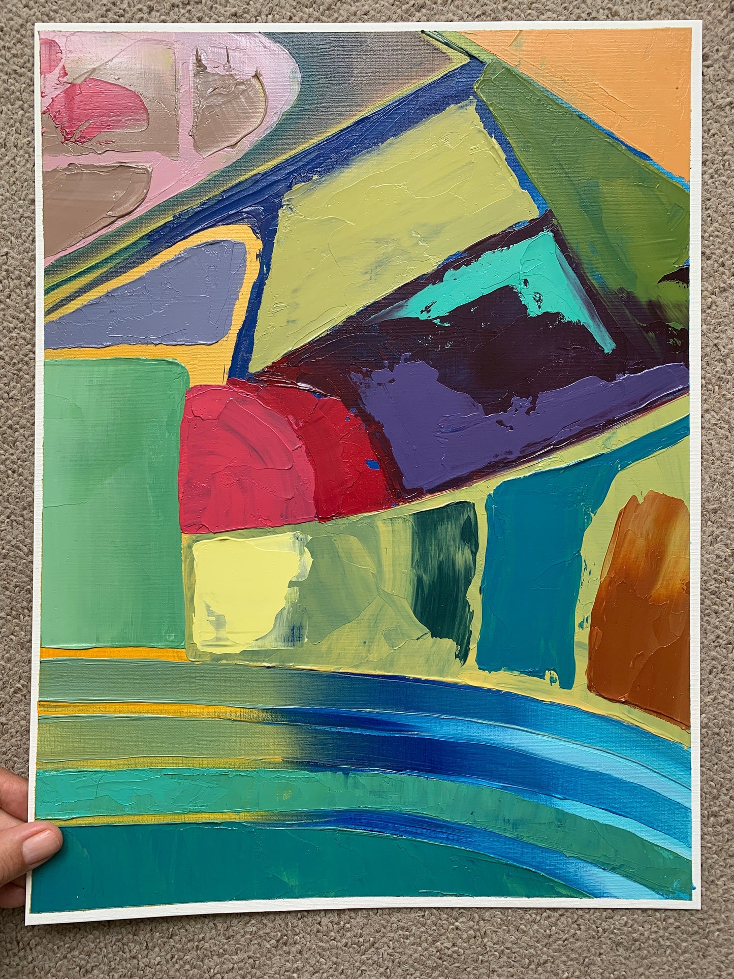 A3 size - Original Oil Painting - Palette Knife Abstract