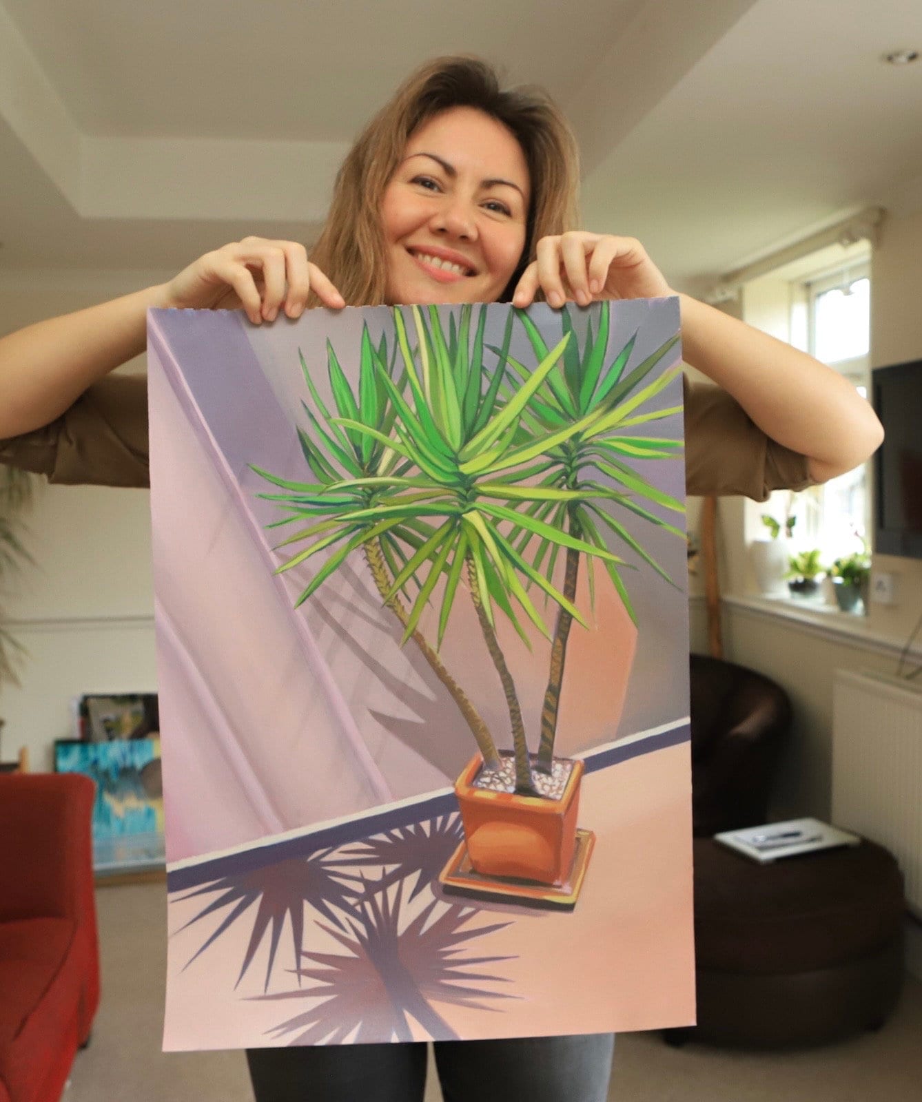 16.5 x 23 inch - YUKKA PLANT Canary Islands -  Original Oil Painting