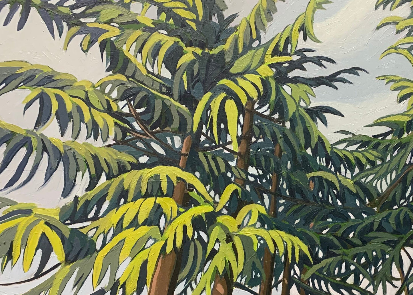 33x22 inch - CRYSTAL PALACE Park Cedar Trees - Original Oil Painting